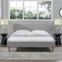 Jerell modern king linen platform deals bed